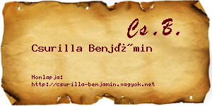Csurilla Benjámin névjegykártya