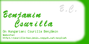 benjamin csurilla business card